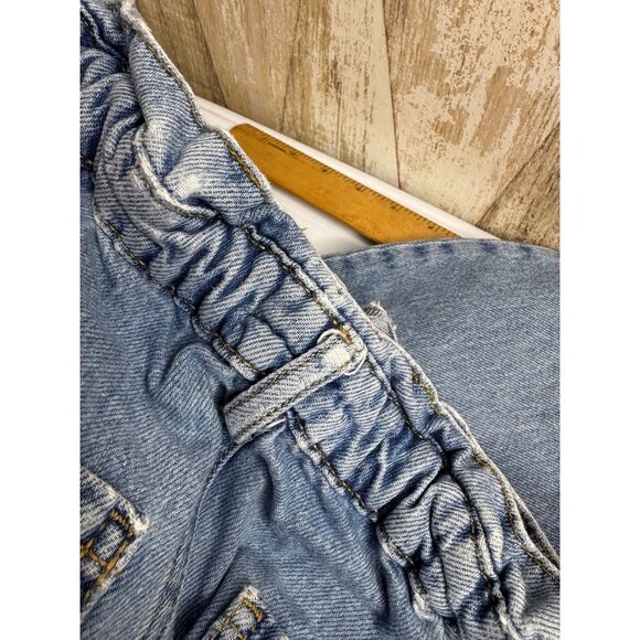 ZARA High Waisted Denim Jeans Paperbag Waist Straight Leg Women S - Picture 8 of 12